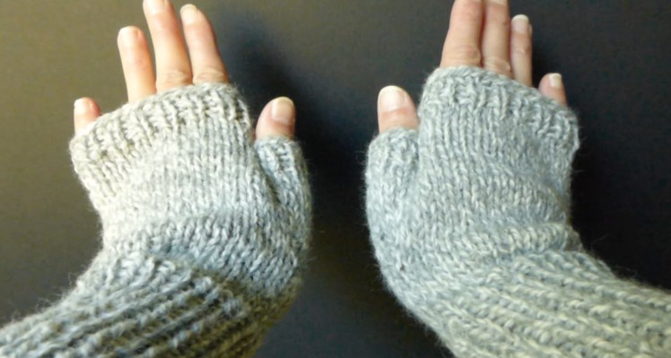 WATCH How To KNIT Basic Fingerless Gloves (Adult Sm.Med size) 4 Advanced Beginner