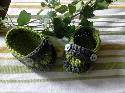 Zapatitos estilo mocasín en crochet - Instrucción zapatitos de BerlinCrochet - Parte1, Suela