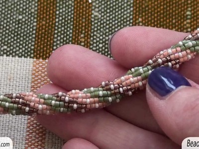 BeadsFriends: beaded bracelet - Triple spiral bracelet made using seed beads and delica beads