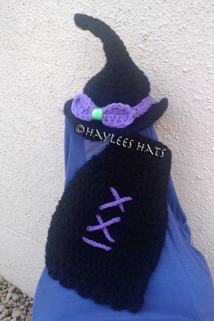 Crochet witch hat & cape photo prop| set Haylees Hats | Fresh off tha hook