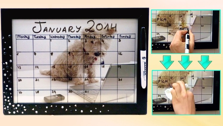 DIY back to school ❤ Dry erase calendar! Easy & customizable