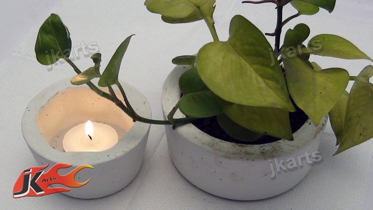 DIY How to make Cement Planter | candle holder | Ashtray - JK Arts 104
