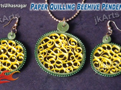 DIY How to make Paper Quilling Beehive Jewelry Set - JK Arts 416