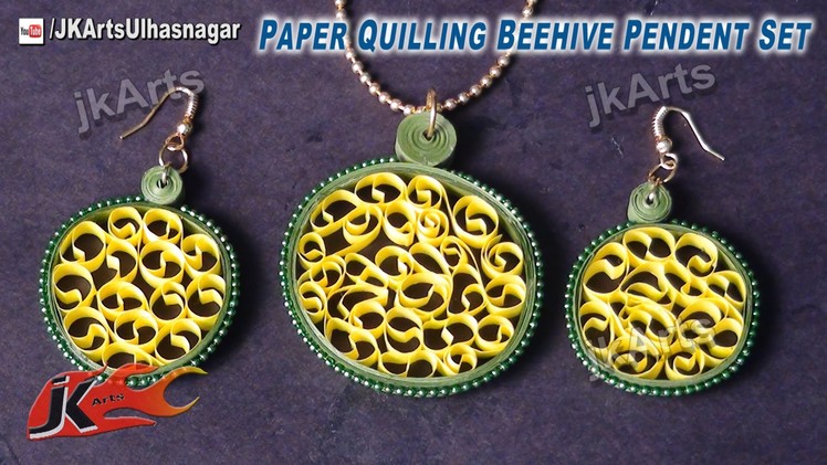 DIY How to make Paper Quilling Beehive Jewelry Set - JK Arts 416