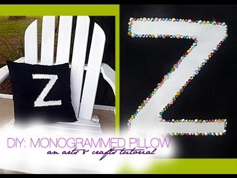 DIY: Monogrammed Rhinestone Pillow | An Arts & Crafts Project