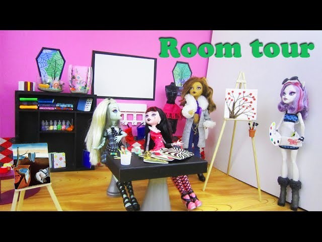 Doll Crafts: My Monster High Art Classroom Tour + Links for over 30 craft projects - Recycling - EP