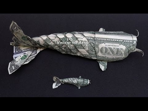 Foot Long Money Origami Koi Fish Dollar Bill Art