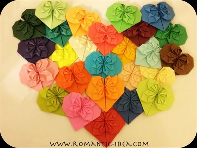 How to fold pretty and easy paper heart, paper heart origami, Valentins's heart| Romantic-idea.com