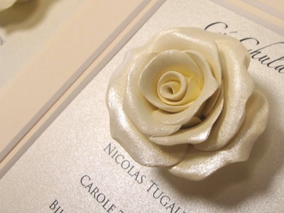How to make a handmade rose for DIY wedding stationery and table plans.