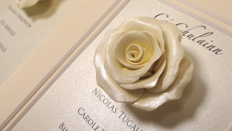 How to make a handmade rose for DIY wedding stationery and table plans.