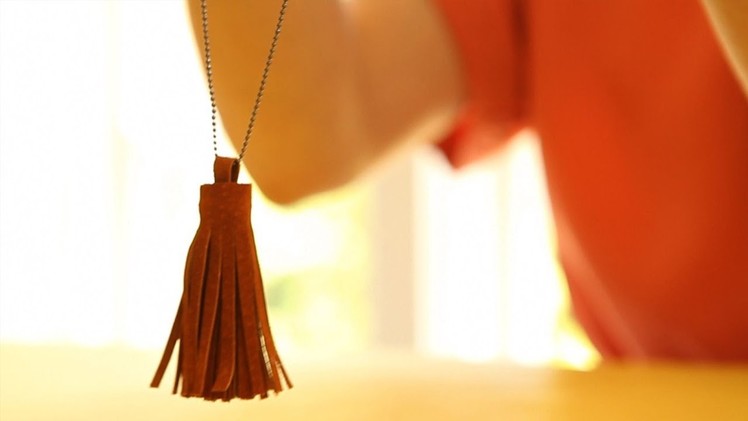 How to Make a Leather Tassel Pendant Necklace || KIN DIY