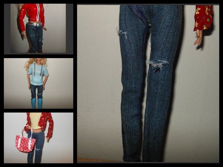 How to make doll jeans, pants, doll outfits with jeans