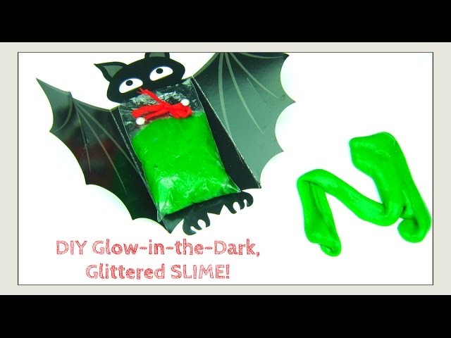 How to Make SLIME!! Glow-in-the-Dark Glitter SLIME - Halloween Crafts - Kids Crafts Silly Putty