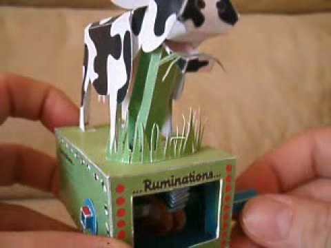 Moving Papercraft Cow Automata 'Ruminations'