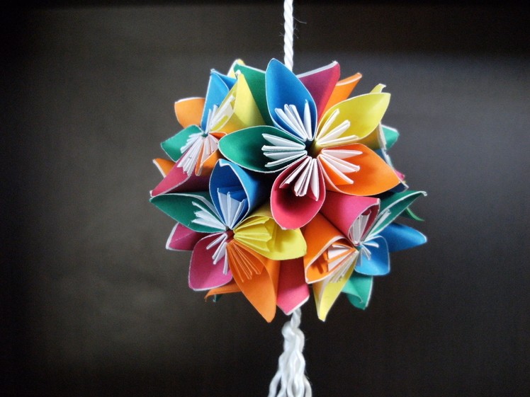 3D origami - kusudama - flowers - how to make