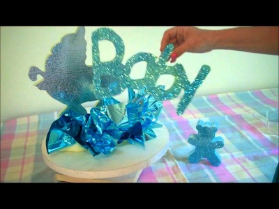 Baby Shower Centerpiece Ideas - Styrofoam Letters Styrofoam Shapes Easy to paint and glitter