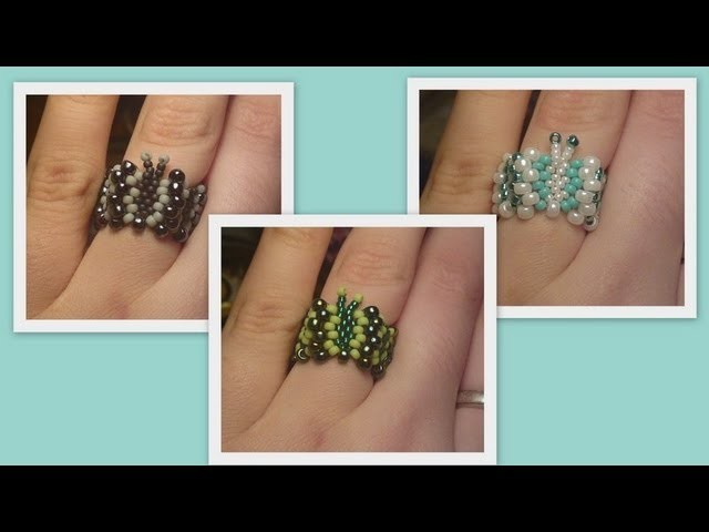 Beaded butterfly ring and bracelet Beading Tutorial by HoneyBeads1 (Photo tutorial)