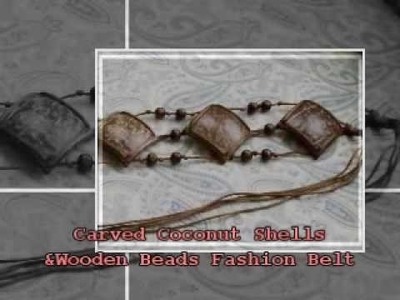 Carved Coconut Shells and Wooden Beads Fashion Belt