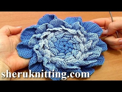 Crochet Large Layered Flower Tutorial 66 Part 1 of 3 Four Layer Center