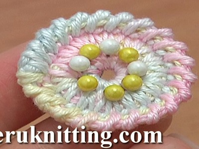 Crochet Round Button Tutorial 2 Long Spike Single Stitches Long Reverse Single Crochet Trim
