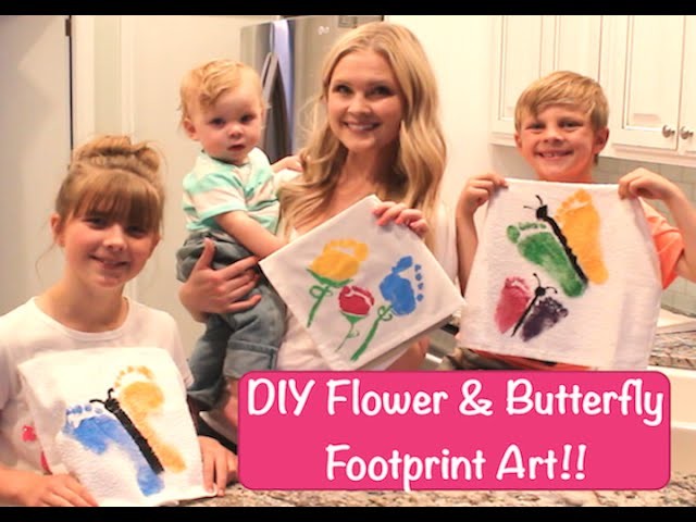 DIY Flower & Butterfly Footprint Art!!