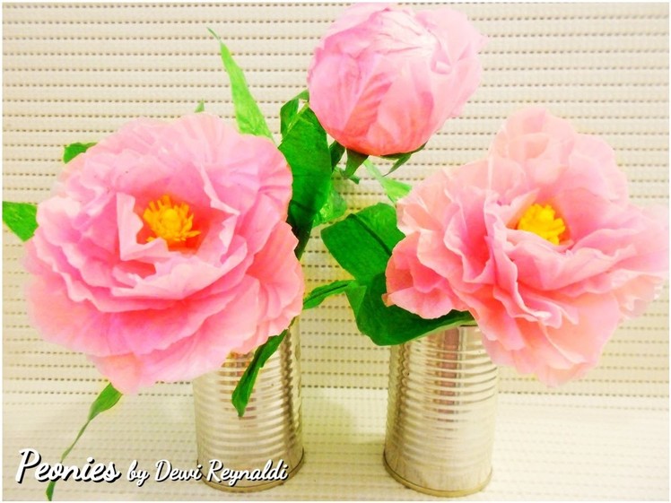 DIY : How to Make Peony Paper Flower for Room Decoration