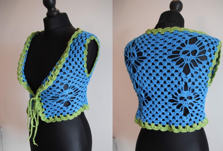 How to crochet bolero shrug with skulls free pattern tutorial by marifu6a
