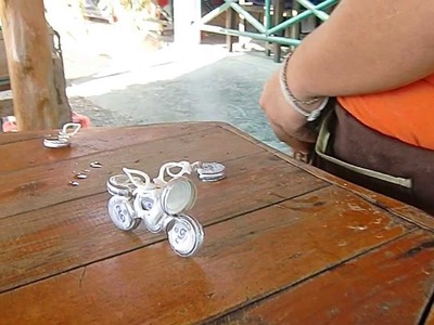 How to make a motorbike from bottle caps in two minutes