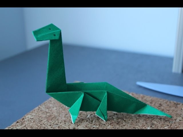 How to make a Origami Dinosaur - the diplodocus