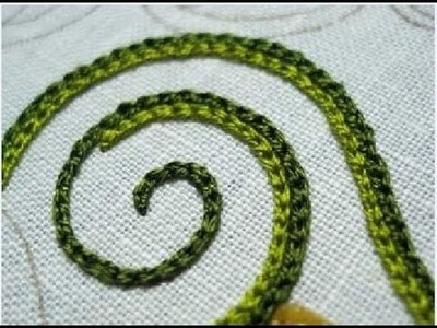 How to Make Hand Embroidery Stitches - Chain Stitch - Tutorial .