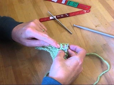 Knitting for Beginners- Picking up a dropped stitch on a purl row
