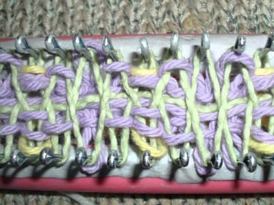 Multi color tuck stitch for double knitting boards