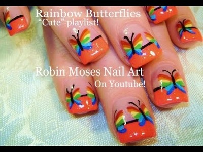 Nail Art Tutorial | Easy Rainbow Butterfly Nails | Cute Spring Nail Design