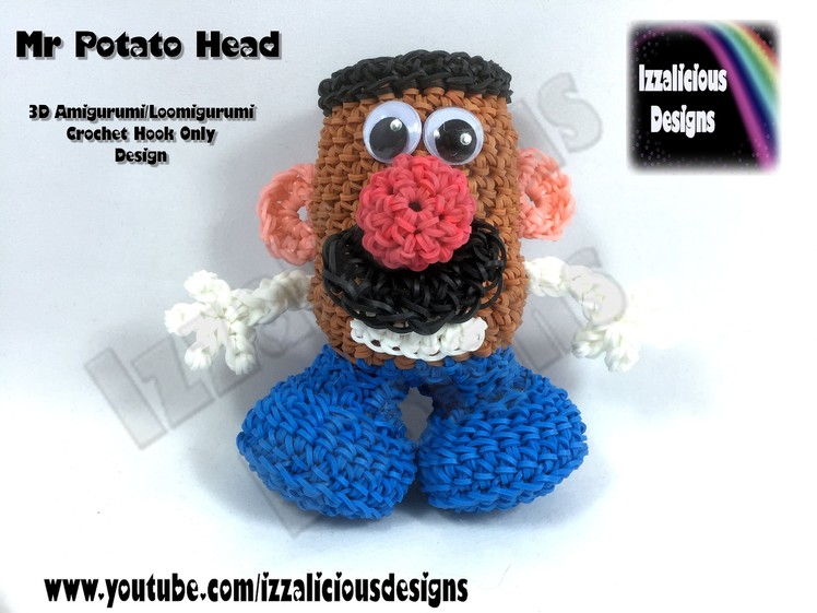Rainbow Loom 3D Amigurumi.Loomigurumi Mr Potato Head Doll - Crochet Hook ONLY (loomless.loom-less)