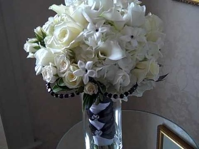 To The 9's Black and White Bridal Bouquet