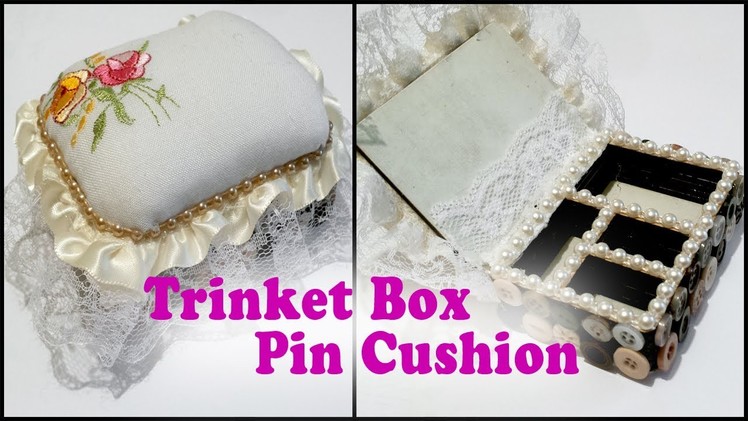 Trinket Box with Pin Cushion + Glittered Embellishments Tutorial - Which Crafts
