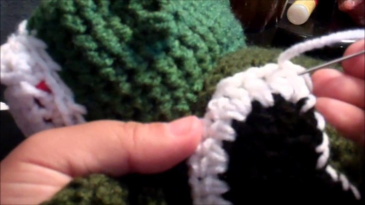 Tutorial how to crochet Dinosaur Godzilla Beanie part 2