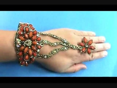 Wholesale Slave Bracelet Retro Crystal Rhinestone Cuff Bracelet Bead Ring WholesaleSarong.com