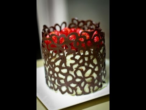 DIY Chocolate Lace Flower Cake Decoration - Two Ideas .