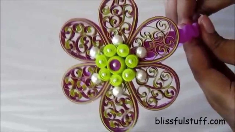 DIY - Paper Quilled Beehive Flower tutorial, How to make paper quilled hair band