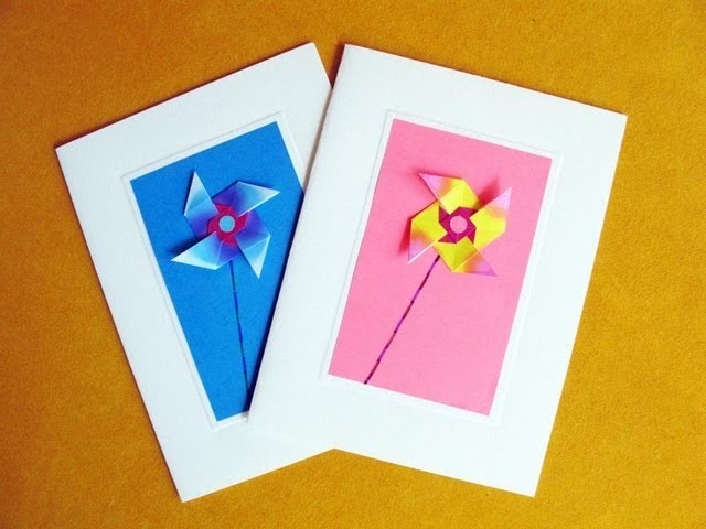 Greeting Cards Using an Easy Origami Windmill