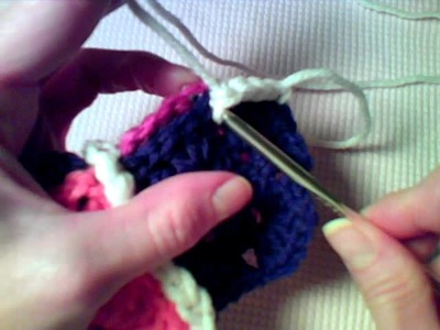 How to Crochet - Joining squares with single crochet stitches.