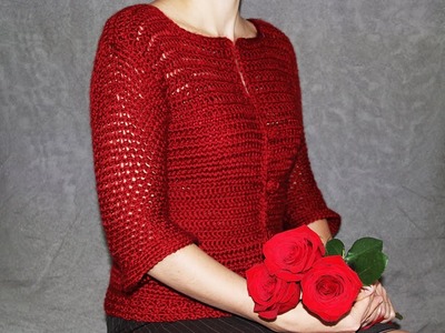 How to crochet women's cardigan - video tutorial with detailed instructions.