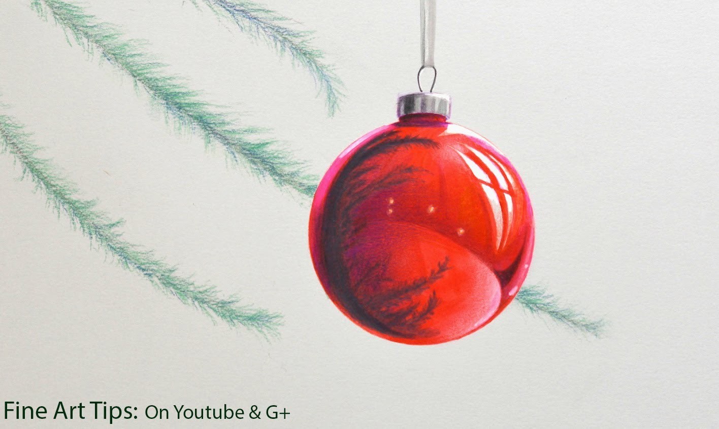 How to Draw a Christmas Sphere - Red Sphere - DIY