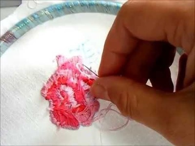 How to hand embroider a Rose (vintage style) using satin stitch