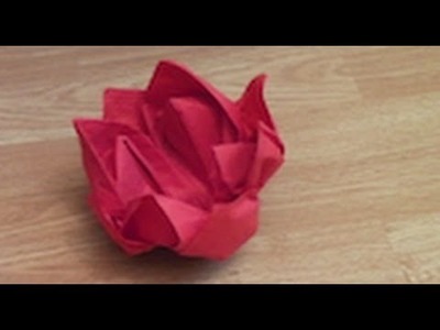 How to make an Origami water lilly out of a napkin
