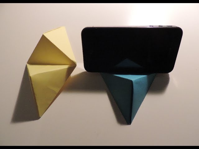 Origami Cell Phone. Business Card Stand Instructions. (Full HD)
