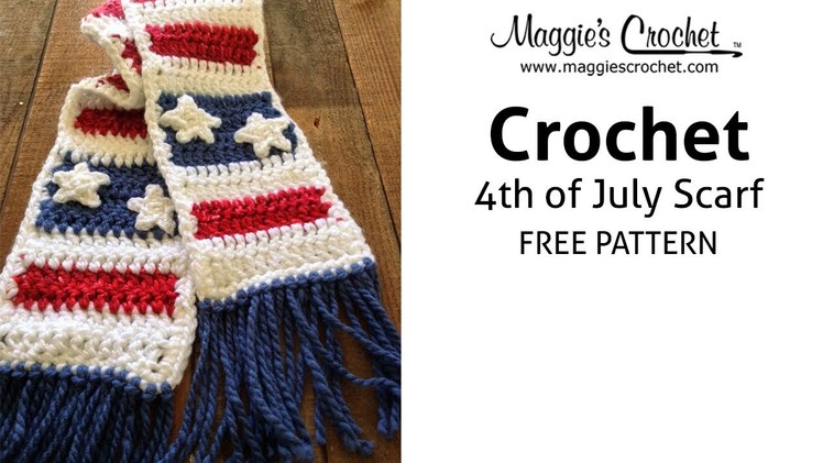 Patriotic Scarf Free Crochet Pattern - Right Handed