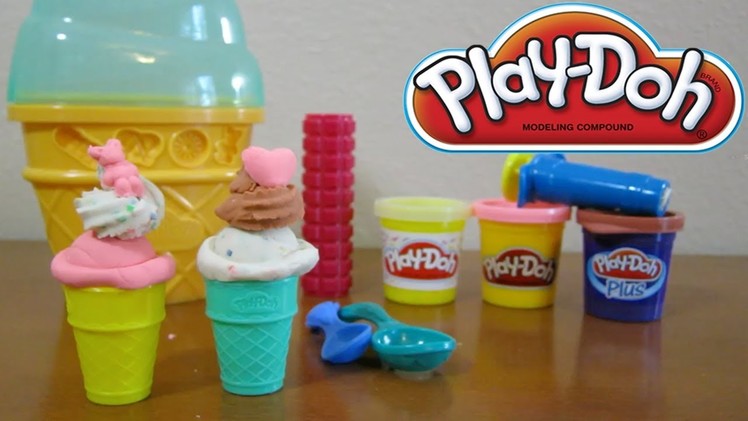 Play-Doh Ice Cream Cone Dessert Container Craft Kit Sweet Shoppe Playset by Hasbro Toys!