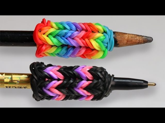Rainbow Loom English - PEN GRIP - Loom Bands, easy, how to, DIY
